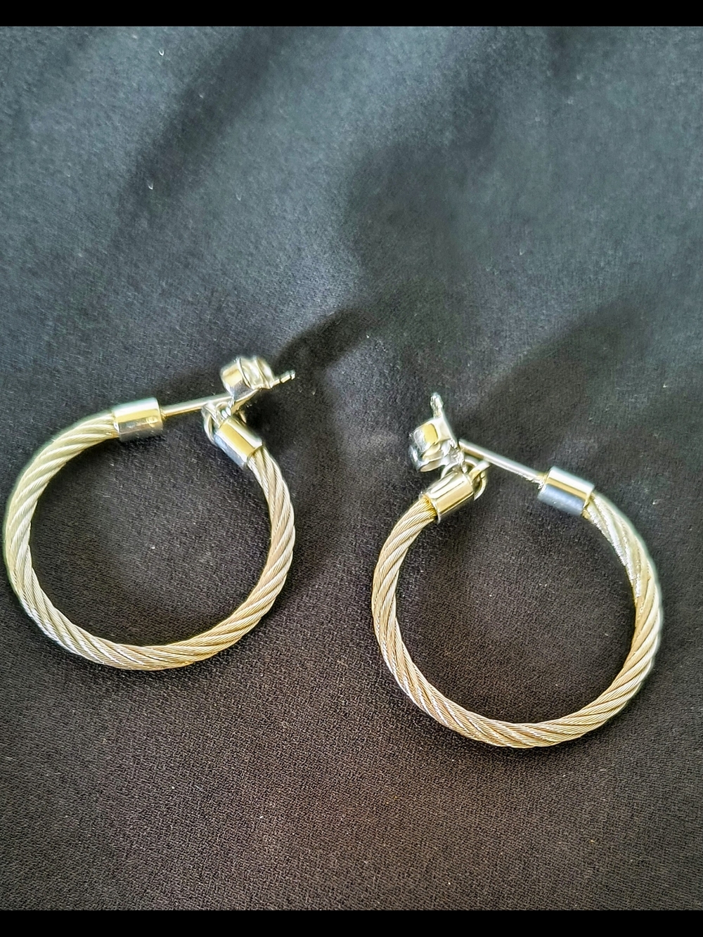 Forever 21 Silver Twisted Cable Hoop Earrings
